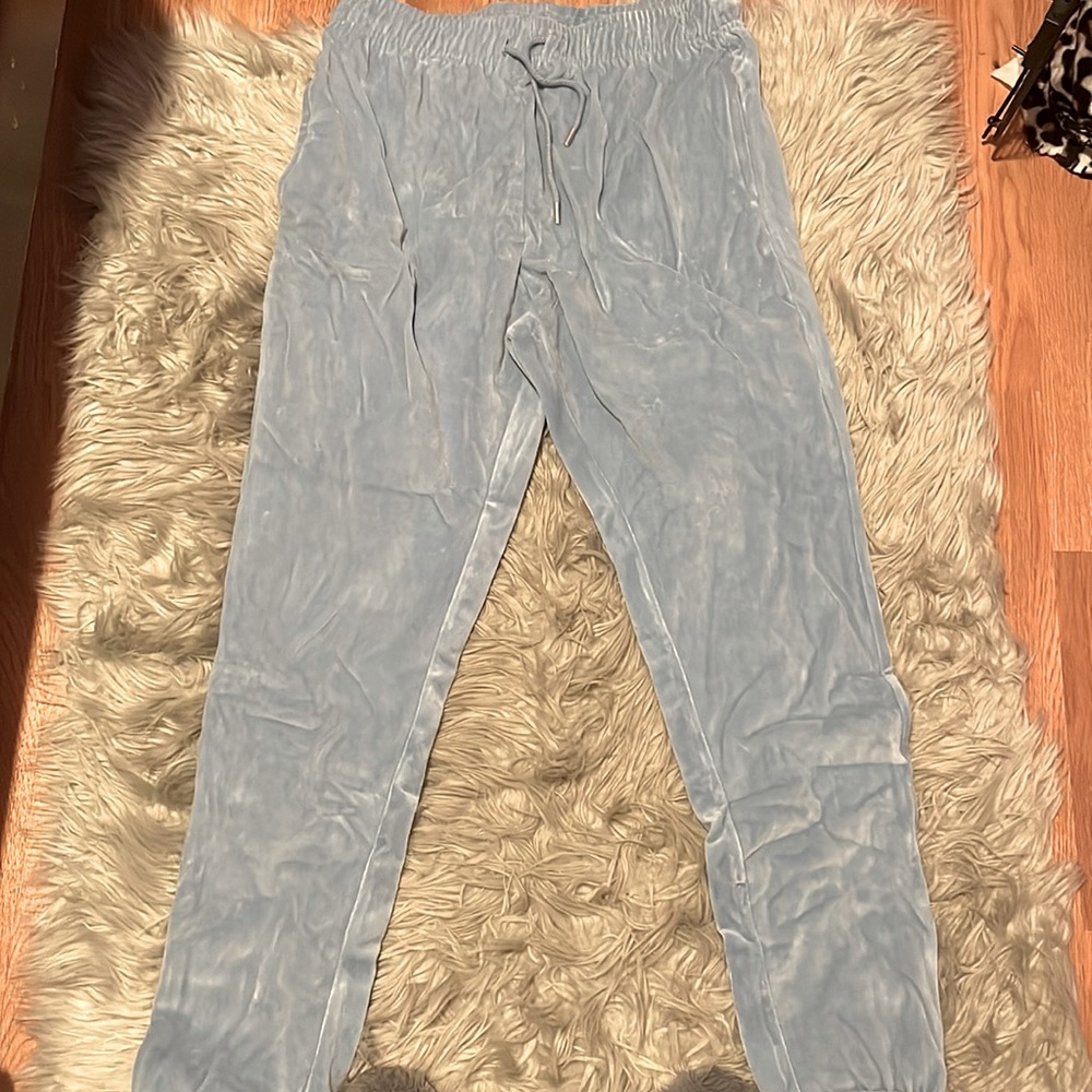 Pretty Little Things Sky Blue Velour Jogging Pants